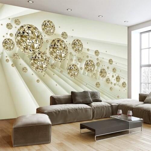 Modern Creative Space Metal Ball 3D Wall Murals Wallpaper Living Room Bedroom TV Background Wall Paper For 3D Wall Cloth Decor
