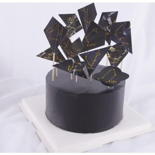 Baking cake decoration starry sky series birthday cake decoration card child baby cake card wedding decoration supplies