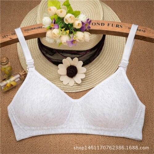 Spring and summer cotton student underwear womens development underwear cotton bra girls underwear without steel ring bra