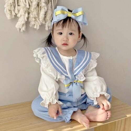 2021 spring and autumn new newborn long-sleeved girl baby Korean cotton jumpsuit baby spring clothes
