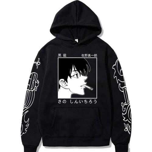Japan Anime Tokyo Revengers Harajuku Sano Shinichiro Manga Hoodies Gothic Cartoon Streetwear Men Long Sleeve Winter Sweatshirts