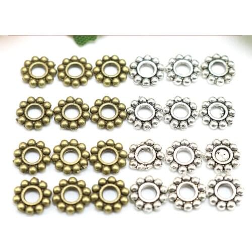 Jewelry finding & components parts Small spacer 6 mm Tibetan silver snowflakes Bronze bracelet sweater chain accessories #JZ528