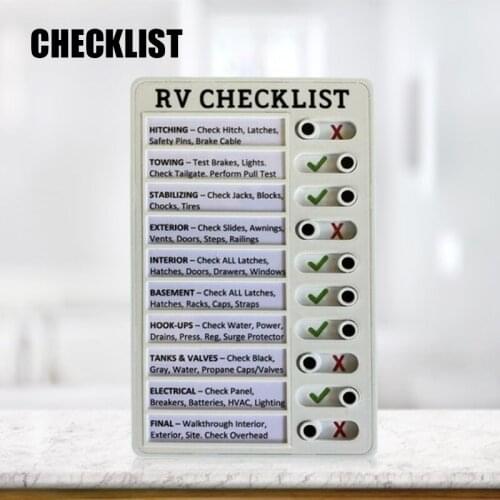 Portable RV Checklist Note Board Removable Reusable Creative Note Pad for Home Camping Traveling SCIE999