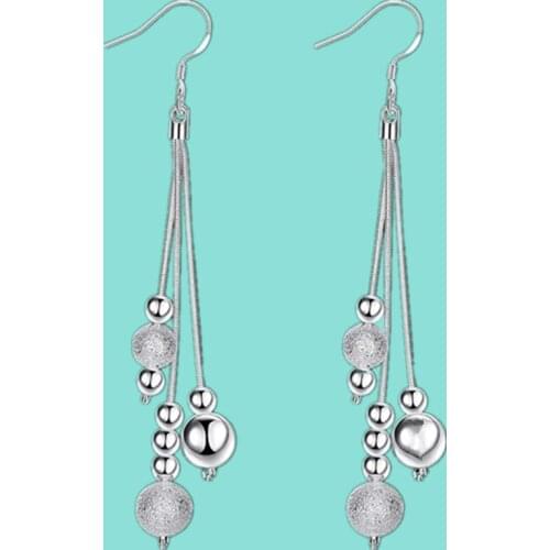 New High Quality Long Tassels Design 925 Sterling Silver Women Stud Earrings Jewelry Girl Gift