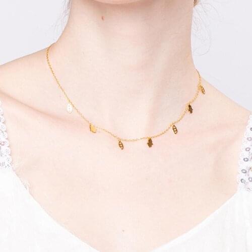 925 Sterling Silver Delicate Dangling Hamsa Evil Eye Bridal Wedding Necklaces for Women Birthday Christmas Valentines Gifts