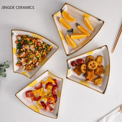 1pcs Ceramic Irregular Fruit Plate Saucer Tea Plate Dessert Dinner Plate Cutlery Set Snack Plate Seasoning Dish Salad Bowl