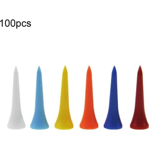 100Pcs/Set Spin Golf Tees Reduce Friction Widely Applied Golf Accessories Lightweight Mixed Color Plastic Golf Tees for Lawn