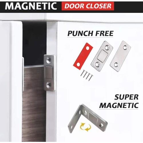 2Pcs/Set Strong Magnetic Cabinet Catches Magnet Door Stops Hidden Door Closer With Screws Ultra Thin Cabinet Catch Latch