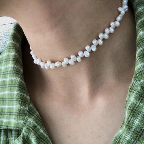 2019 Unique KBJW Originality Choker and Bracelet Set White Freshwater Pearl Jewelry Set Womens Daily Necklace Accessories Gift