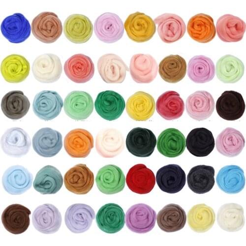 86PCS 2g Mix Felting Wool Tops Soft Roving Wool Fibre for Needle Felting & Wet Felting DIY Doll Needlework