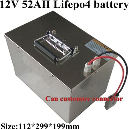 12V 50Ah 52Ah LiFepo4 Battery Pack for RV Marine Golf Cart UPS EV Energy Storage Solar LED Light Motorhome + 5A Charger