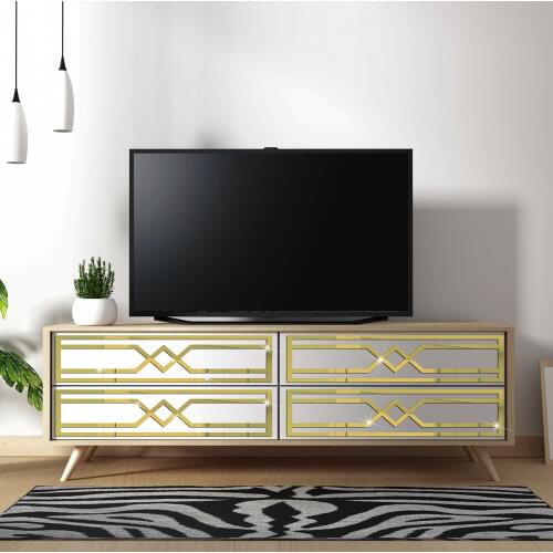 Geometric Pattern Sliver Gold Acrylic Mirror Stickers Wall Sticker Bathroom Living Room Drawer Decor Home Decoration Accessories