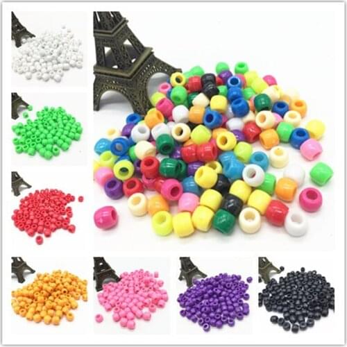100pcs Bracelet Accessories Children Gift Handcraft Department 15 Color 6MM Round Shape Acrylic Sugar Beads Jewelry Findings DIY