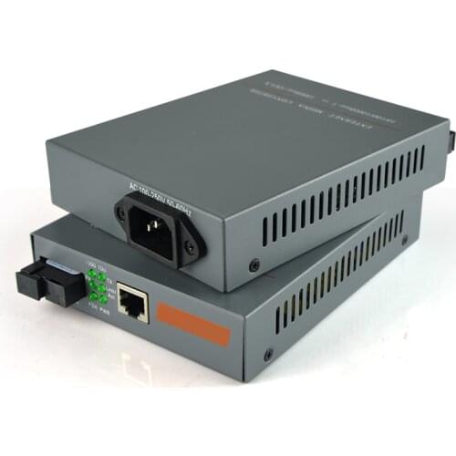 1 Pair HTB-GS-03 A/B Gigabit Fiber Optical Media Converter 1000Mbps Single Mode Single Fiber SC Port with Built-in Power Supply