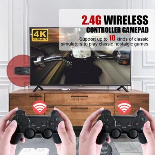 Video Game Consoles 4K 2.4G Wireless 10000 Games 64GB Retro Classic Gaming Gamepads TV Family Controller For PS1/GBA/MD