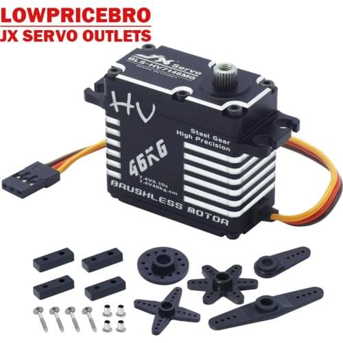 JX BLS-HV7146MG 46KG Full CNC Aluminium Digital Brushless Standard Waterproof Servo for 50cc to 100cc Airplane