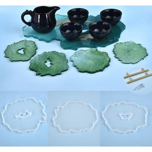 Wave Irregular Coaster Resin Mold Transparent Silicone Mould For DIY Molds Making Tool Epoxy Resin Jewelry DIY Craft Decoration