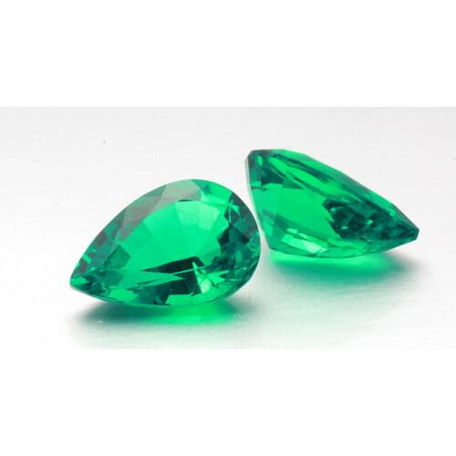 Pear Shape 8x5mm-16x12mm Lab Grown Emerald Columbia Green Color Hydrothermal Emerald stone For Jewelry Making
