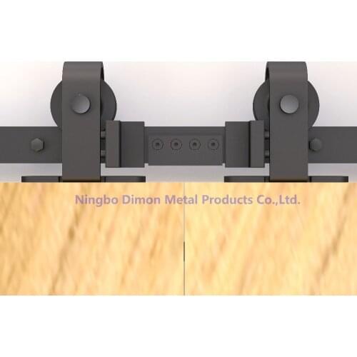 Dimon Hot Sell Black Bend Head Wood Sliding Door Hardware DM-SDU 7208 With Soft Close (Without Sliding Track)