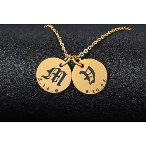 Stainless Steel Old English Hot Sale Wholesale For Women Gold A-Z 26 Letters Initial Necklace Charm Personal Necklace Pendants