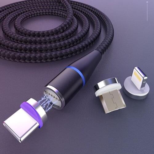 Magnetic Micro USB Type C Cable For iPhone Xiaomi Huawei Samsung Mobile Phone Fast Charging USB Cable Magnetic Charger Wire