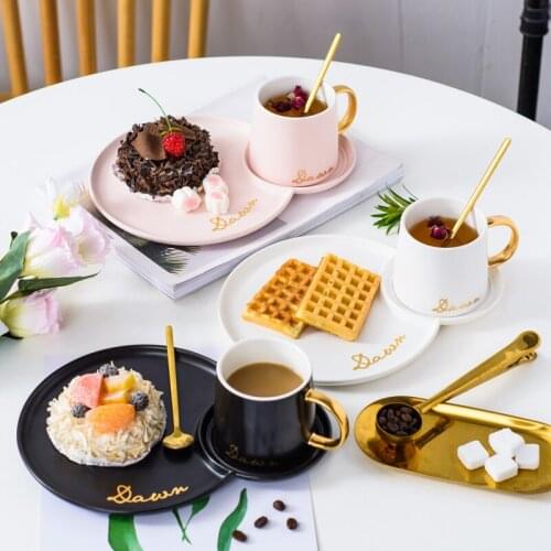 Coffee Cup Set Europe Exquisite Afternoon Tea Cup And Saucer Ceramic Breakfast Coffee Caucer Dessert Plate термокружка