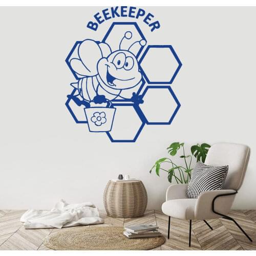 Animals Bee Wall Sticker Vinyl Decal Decor Cartoon Creative Beekeeper Decor Living Room Bedroom Removable Sticker Mural DW11540