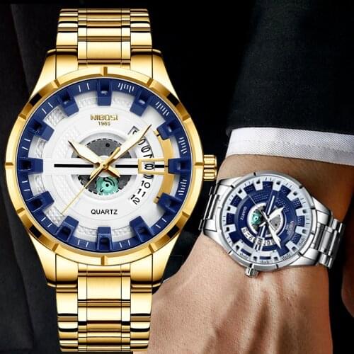 NIBOSI 2020 Classic Mens Watches Gold Top Luxury Brand Relogio Masculino Simple Quartz Wristwatches Man Male Clock Drop Shipping