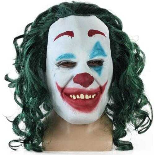 Joker Mask 2019 Movie Horror Mask Cosplay Clown Joaquin Phoenix Arthur Fleck Scary Latex Masks Helmet Halloween Party Props