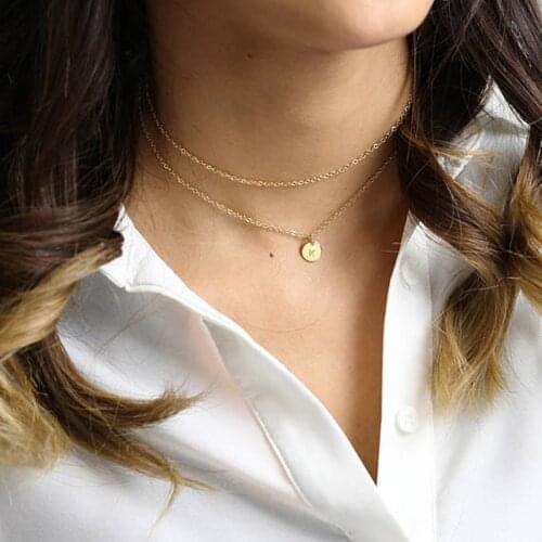 Real 925 Silver Coins Necklace Layered Letter Choker Handmade Pendant Collier Femme Kolye Collares Boho Women Jewelry Necklace