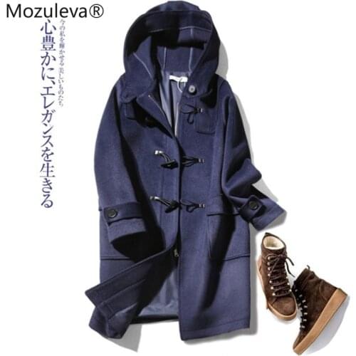 Mozuleva High Quality Double Sided Wool Coat Women Autumn Winter Japanese Style Loose Long Woolen Coat Hand-Stitched Outwear