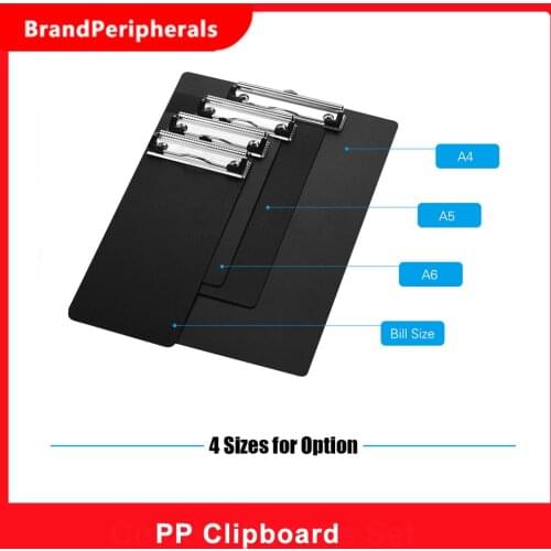 Plastic Clipboard Metal Clip Writing Pad File Folder Document Holder with Hanging Loop Stationery Supply