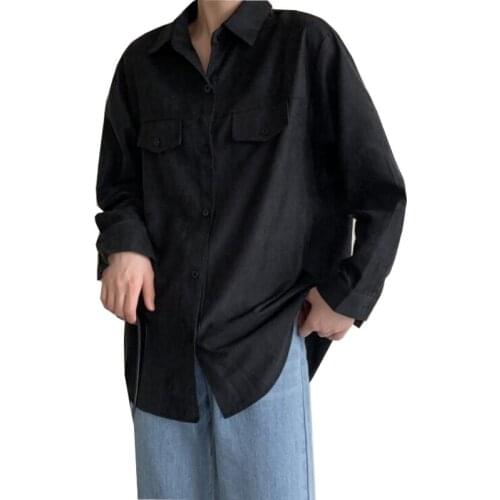 Casual Loose Blouses New 2021 Spring Summer Womens Blouses Shirts Oversize Turn-Down Collar Korean Style Vintage Tops CL870