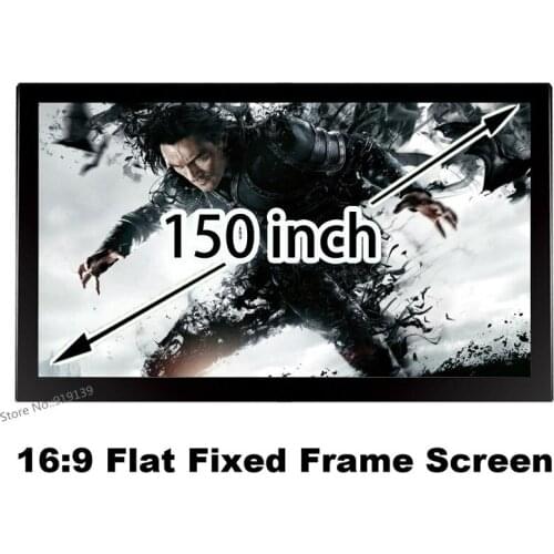 New 150 Inch Flat Fixed Frame Projection Screen 16:9 High Gain Display Projector Screens For 3D Home Cinema Theater Show
