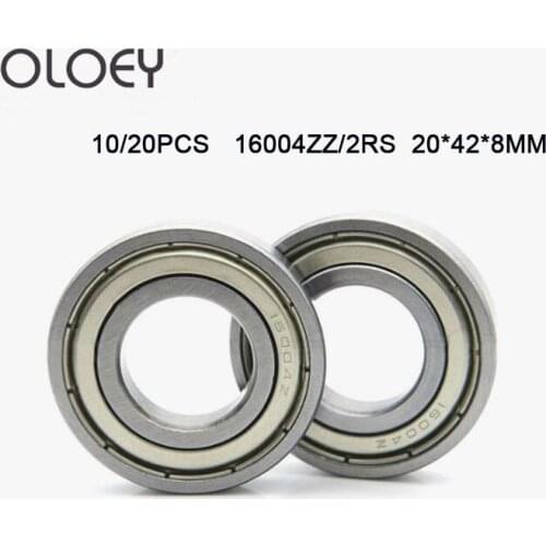 16004ZZ 2RS 10/20pcs Double Shielded Deep Groove Ball Bearings 16004ZZ 2RS 20*42*8 mm