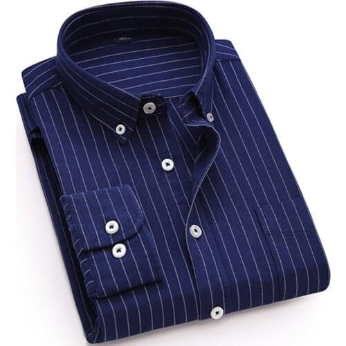 Shirts for Men 2020 White Casual Cotton Striped Shirt Men Brand Formal Shirts Long Sleeve Comfortable Soft Slim