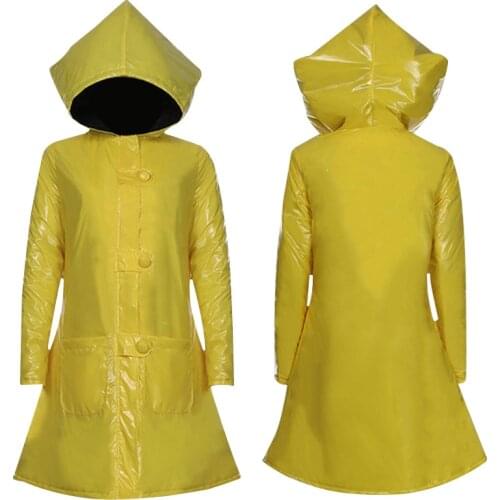 S-3XL Game Cosplay Little Nightmares 2 Six Costume Halloween Party Yellow Hooded Coat Halloween Horror Role Playing C101M141