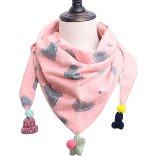 New Children Scarf Cartoon Print Toddler Triangle Towel Cotton Brup Cloth Autumn Winter Baby Scarf Warm Shawl