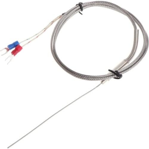 K-Type Thermocouple Probe 1mm x 100mm 2-wires Temperature Sensors 2-Terminals 1m