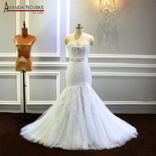 Vestidos de novia 2019 white wedding dress with beading strapless wedding gown