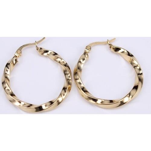 Twisted earrings Hollow tube 32mm37mm Holiday dress party gifts recommended Features Stainless steel Hoop earrings SL51