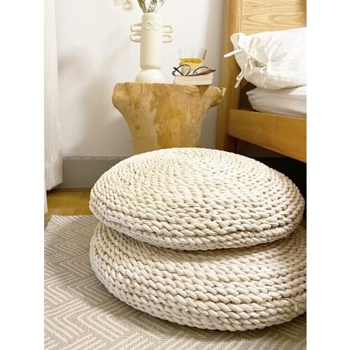 Japanese tatami MATS green corn husk hand-woven futon sitting cushion outdoor cushions Japanese tatami futon round pillow