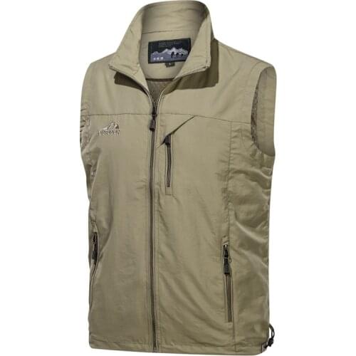 Men Photography Army Green Vest Outdoor Mens Hiking Vest Summer New Quick Dry Breathable Mesh Jackets Fishing Hunting Waistcoat