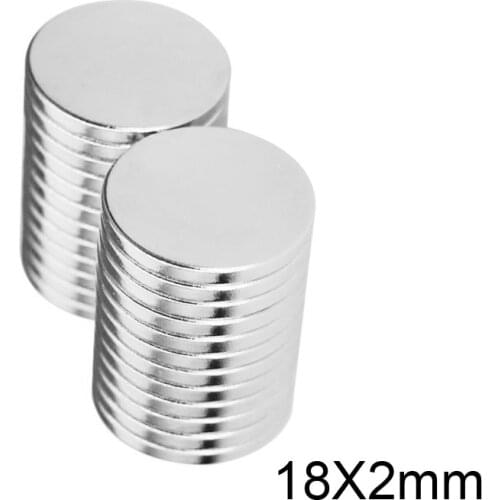 10/20/30/50/100pcs 18x2 Thin Neodymium Magnet Strong 18mmx2mm Powerful Magnets 18x2mm Permanent Small Round Magnet 18*2