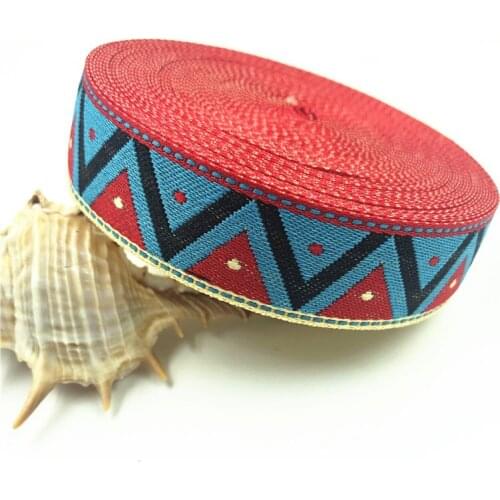 10Yards 20mm 3/4'' Woven Jacquard Ribbon DIY Handmade Material Red Yellow Dot Edge Ribbon Wedding Party Home Decoration