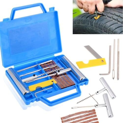 11pcs/kit Heavy Duty Tire Repair Vehicles Car Motorcycle Bike Tire Puncture Repair Plug Tyre Repair Kit Household Tool Set