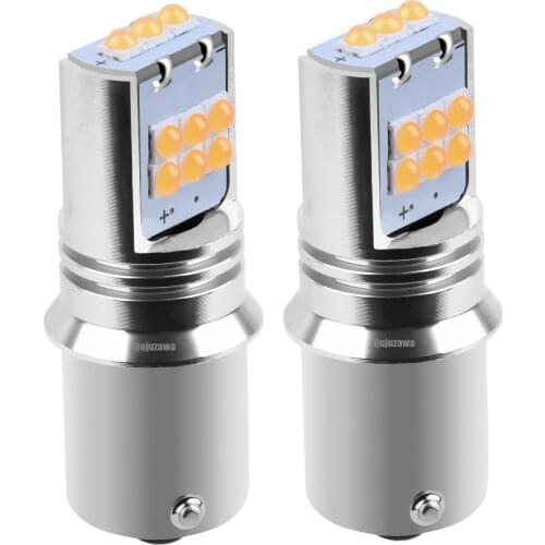 2Pcs 1156PY 7507 PY21W BAU15S Super Bright 1800LM LED Car Rear Direction Indicator Lamps Auto Front Turn Signal Light Bulb Amber