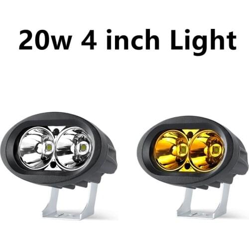 2pcs 4inch led bar Spot Beam Light White Yellow 20W 6000K LED Work Lamp Driving light Car Accessories