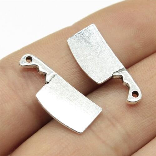 20pcs Charms Kitchen Knife Meat Cleaver 23x9mm Antique Making Pendant Fit DIY Handmade Jewelry