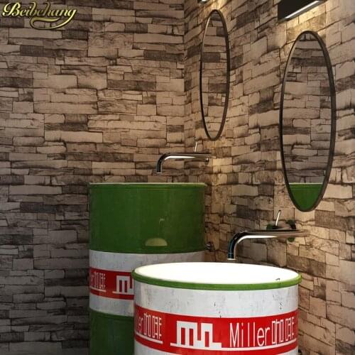 Beibehang Retro 3D brick wallpapers for living room stone wallpaper restaurant bar restaurant background engineering wall paper